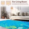 thumbnail image 2 of Flatwoven High Traffic Area Rug, Vibrant Sea Turtle and Tropical Fish Mosaic with Underwater Flora, Non Slip, Stain Resistant, Washable Area Rugs for Living Room, Bedroom(Blue, 6X6), 2 of 8