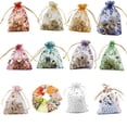 thumbnail image 2 of Oro estampado corazón bolsa de organza multicolor Favor de la boda regalo de joyería bolsas de dulces 100 piezas Speravity JJ16342-05, 2 of 7