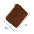 thumbnail image 2 of Simple Trendy PU Leather Solid Color Multifunctional Classic Elegant Korean Card Holder Women Coin Purse Money Bag Purse Wallets COFFEE, 2 of 8