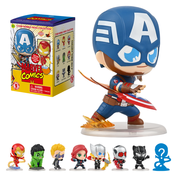 YuMe Marvel Comics Avengers Cosbi Bobble-Head Blind Box Mystery Collectible Figure, 1 Blind Box