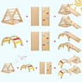 thumbnail image 2 of 3 in 1 Wooden Climbing Toys, Toddler Indoor Gym Playset, 3-Sided Wooden Triangle Climber with Climbing Net,Sliding Ramp & Board for Kids Boys Girls, 2 of 7