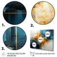 thumbnail image 3 of Designart "Gold Teal Abstract Fractal composition Reflections II" Modern Canvas Print, 3 of 5