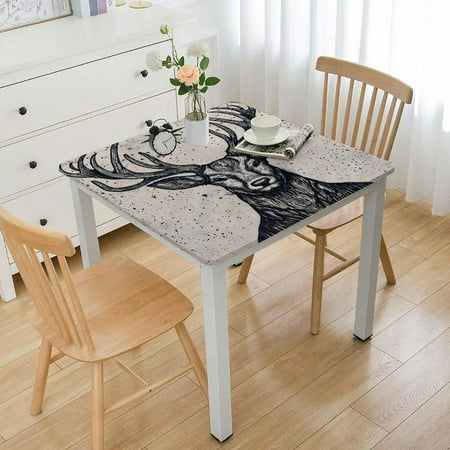 

ONETECH Deer Antlers Star Square Table Cover Full Width Single-Sided Printing 100% Polyester Fiber 40*40