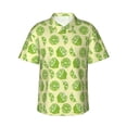thumbnail image 2 of Picia Various Lemons Gentle Cotton Regular Fit Short Sleeve Casual Hawaiian Shirt for Men-Large, 2 of 9