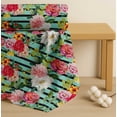 thumbnail image 4 of Soimoi Green Cotton Voile Fabric Stripe & Grandiflora Roses Floral Printed Fabric 1 Yard 58 Inch Wide, 4 of 7