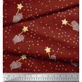 thumbnail image 3 of Soimoi Red Rayon Fabric Musical Symbol & Star Fabric Prints By Yard 42 Inch Wide, 3 of 3