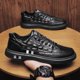thumbnail image 3 of Zapatos vulcanizados de cuero blanco para hombre, zapatillas informales transpirables para estudiantes, Tenis impermeables para adolescentes, 3 of 4
