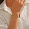 thumbnail image 5 of Fasjewly Gemstone Tenis Bracelet,18K Gold Plated Dainty Crystal Green Emerald Bracelets CZ Chain Link Bracelet Jewellry Gifts for Women Girls, 5 of 7