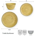 thumbnail image 3 of Pfaltzgraff Trellis Sunflower Yellow 12 Piece Stoneware Dinnerware Set Yellow, 3 of 10