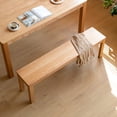 thumbnail image 4 of Natural Oak Wood for Dining Bench Table Bench for Living Room, 4 of 6