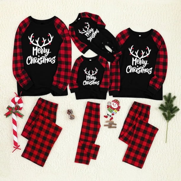 Family Look Christmas Matching Pajamas Set Winter Xmas Adult Kids Baby Pyjamas Elk Deer Family Matching Outfits Family Sleepwear