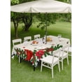 thumbnail image 3 of Outdoor Tablecloth with Umbrella Hole and Zipper, Christmas Cardinal Rectangle Table Cloth 60x102 Inch Waterproof Tablecloth, Winter Xmas Poinsettia Holly Pine Fruit Picnic Table Cover for Patio, 3 of 7