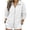 White, variant on Women's Waffle Knit Zip Up Jacket Collared Long Sleeve with Pockets Casual Outerwear