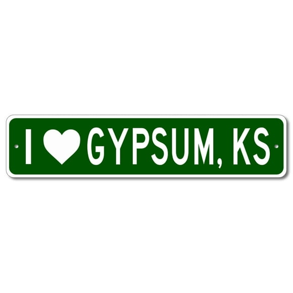 I Love Gypsum Kansas Metal Wall Decor City Limit Sign Size: 4 x 16 Inch