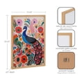 thumbnail image 6 of Kate and Laurel Bright Colorful Boho Peacock and Botanicals Framed Wall Art by The Creative Bunch Studio, 12x16 Natural, Modern Vibrant Peacock Art for Wall, 6 of 7