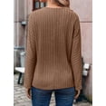 thumbnail image 5 of Autumn Women'S Long Sleeve Shirt V Neck Knit Pullover Tunic Top Women'S Shirt Formal Casual Khaki S, 5 of 7