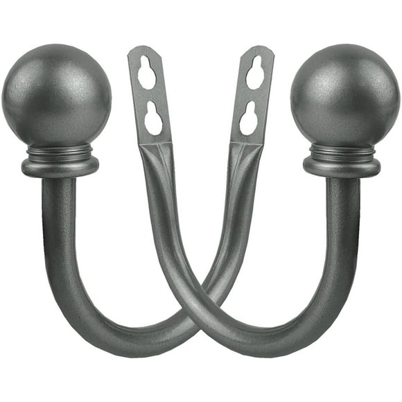 shiyou-Curtain Holdbacks, 2pcs Pewter Metal Window Treatment Holdbacks with Screws and Anchors