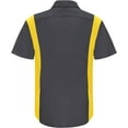 thumbnail image 4 of Workwear Outfitters Men's Short Sleeve Perform Plus Shop Shirt w/ Oilblok Tech Charcoal/Yellow, XL, 4 of 5