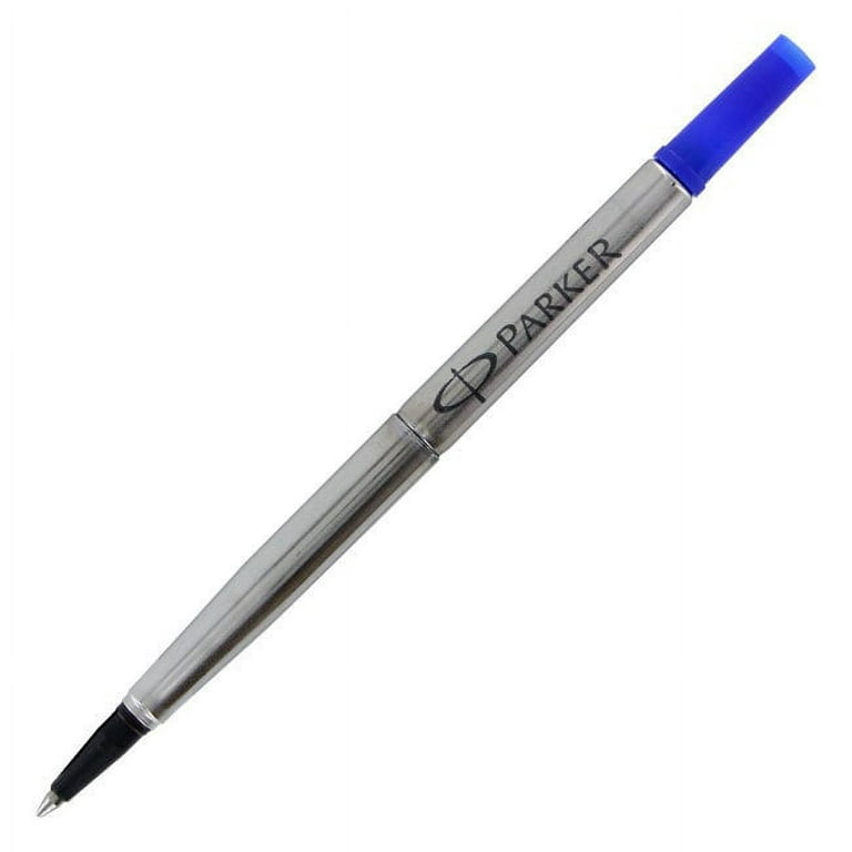 Parker Rollerball Pen Refill, Medium Point, 0.7 mm, Blue Ink, Pack of 6