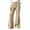 X-Khaki, variant on HomeDM Bootcut Pants for Women Cotton Blend High Waisted Casual Dress Pants Khaki Loose Flare Lounge Work Trousers Size L