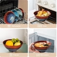 thumbnail image 5 of 8 Inch Ceramic Ramen Bowl Set of 2, 40oz Japanese Bowls with Spoons & Chopsticks,Durable,Microwave & Dishwasher Safe,Perfect for Ramen,Pho,Salad,Soup,Noodles，Mixing bowls (Aurora Galaxy), 5 of 8