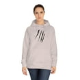 thumbnail image 4 of Effete Feline Claw Marks Scratch Unisex Fleece Hoodie, 4 of 4