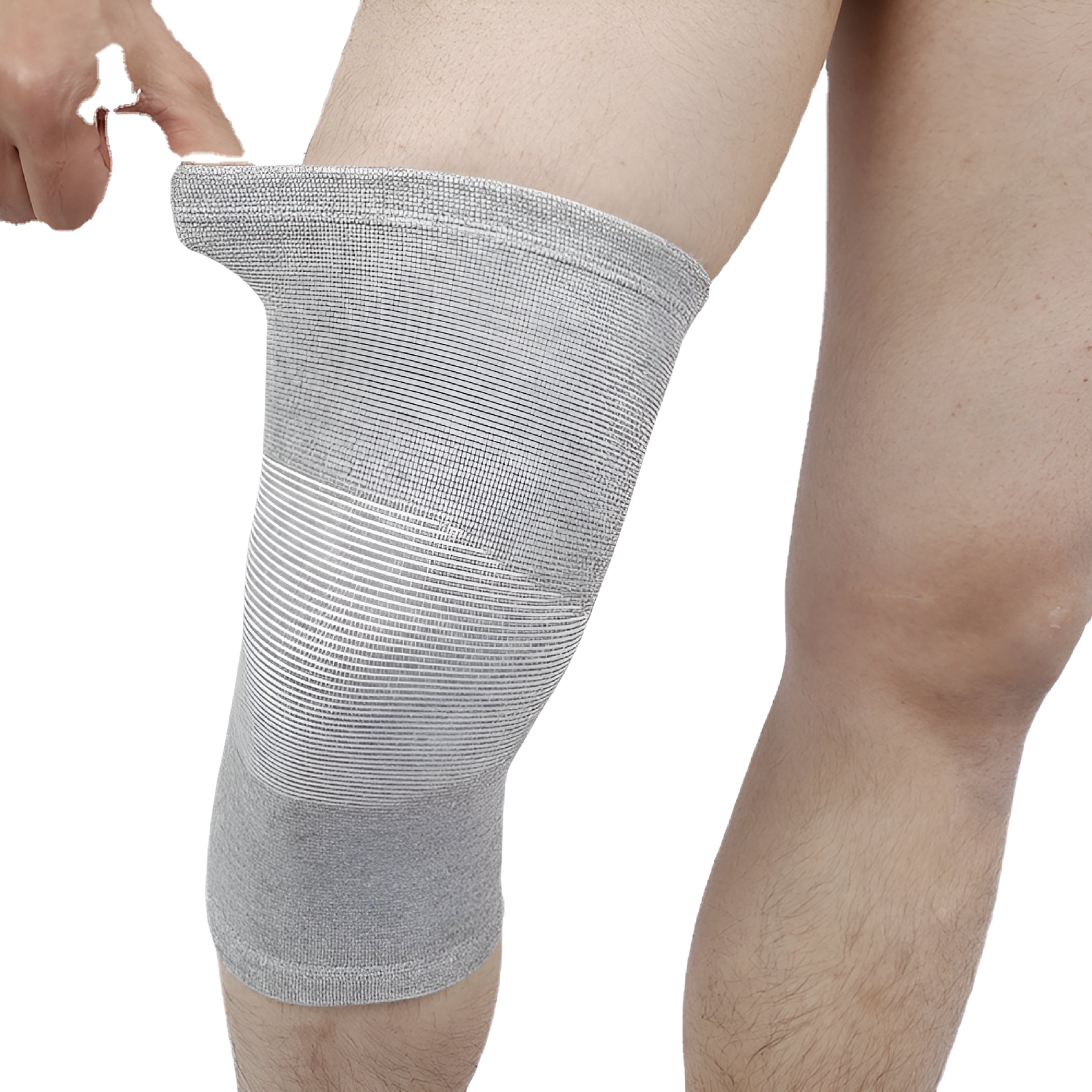 XIRQI Bamboo Knee Compression Sleeve for Men and Women; Knee Sleeve for Running, Volleyball, Gym Weightlifting Knee Brace Made From Bamboo Yarn