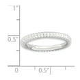 thumbnail image 2 of 2.5mm 925 Sterling Silver Polished Patterned Stackable Rhodium Plated Domed Ring Size 8 Stackable Ring for Women, 2 of 2