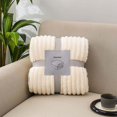 thumbnail image 2 of Dalang Fleece Blanket for Couch Sofa Bed,Super Soft Cozy Plush Microfiber Flannel Blanket with Stripes Design Lightweight for Adults,Woman,Girls,70*100CM(Beige), 2 of 10