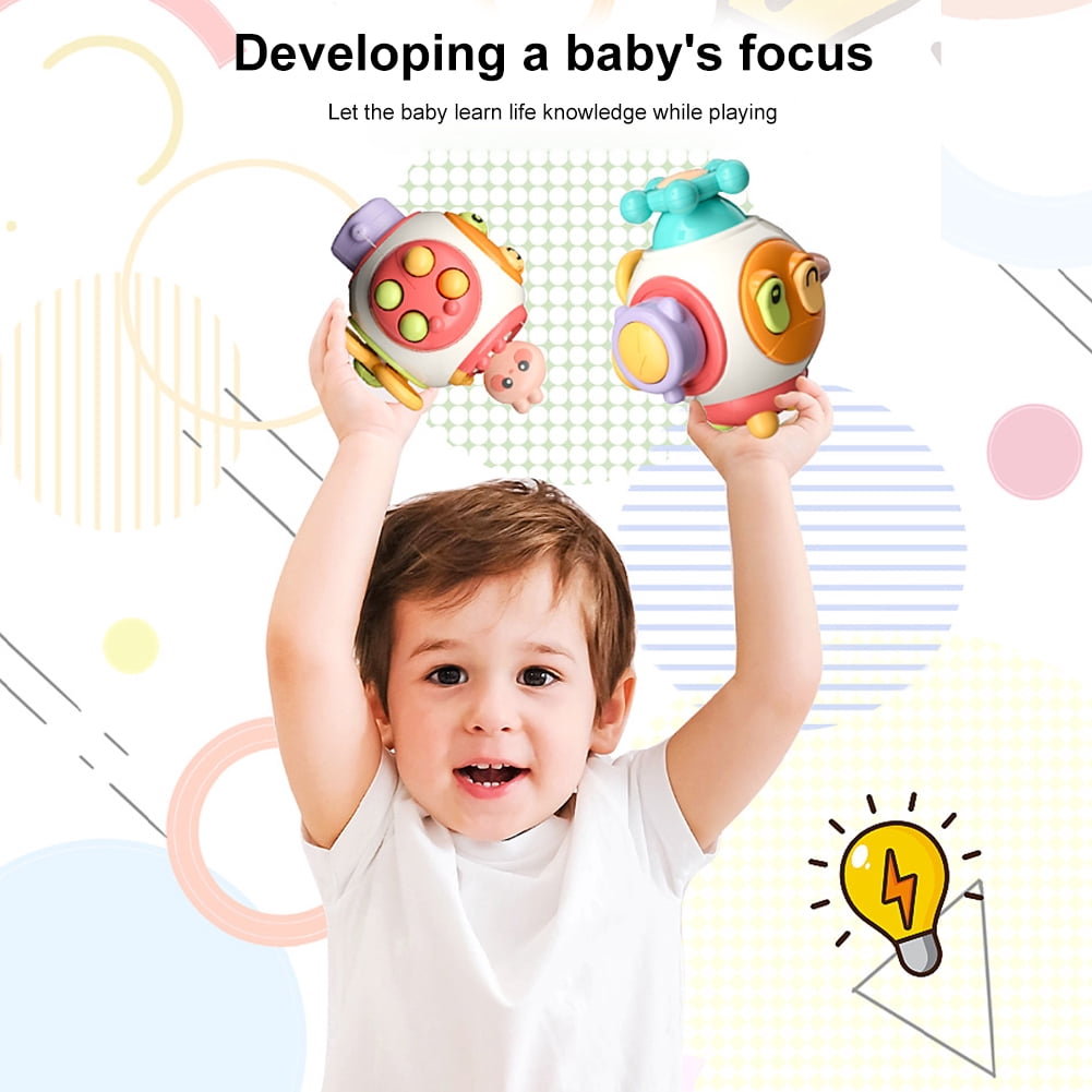 Cubo Ocupado Sensorial De Actividades | Juguete Educativo De Motricidad Fina Para Niños De 3 Meses En Adelante