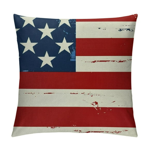 4th of July Pillow Covers, Blue Star Stripes American Flag Throw Pillows Patriotic Decor Memorial Independence Day Pillowcase Outdoor Decorations Cushion Case for Home