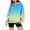 Sky Blue, variant on Chiccall Gradient Hoodie Women Casual Hooded Pullover Sweatshirt Long Sleeve Front Pleated Cute Tops Oversized Clothes 2025 Fall Winter