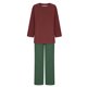 thumbnail image 5 of Puntoco Traje De Pantalón Y top De Cuello Redondo De Manga Larga Con Estampado Informal De Otoño Para Mujer Verde Militar Xxxxxl, 5 of 5