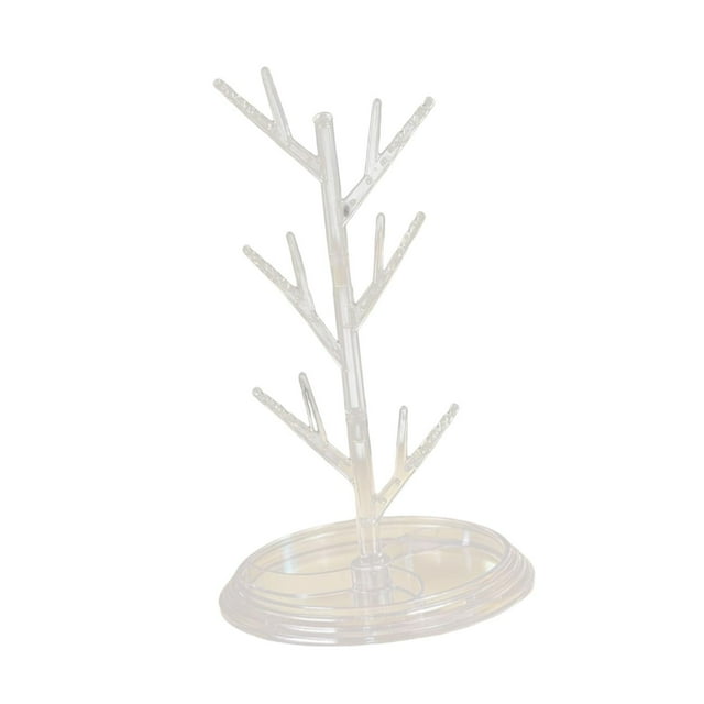 Soporte para joyas en forma de árbol, organizador portátil para collares, pendientes y pulseras. Claro
