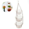 thumbnail image 4 of Shoreew 3-Tier Hanging Fruit Basket Stainless Steel Storage Basket Foldable Wire Organizer for Fruits Vegetables Toiletries, 4 of 6