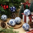 thumbnail image 3 of 6PCS Blue and White Christmas Porcelain Balls, Chinoiserie Ornament, 2.4inches Ceramic Hanging Balls for Christmas Tree, Hanging Decorative for Tree Home Xmas Party, 3 of 10