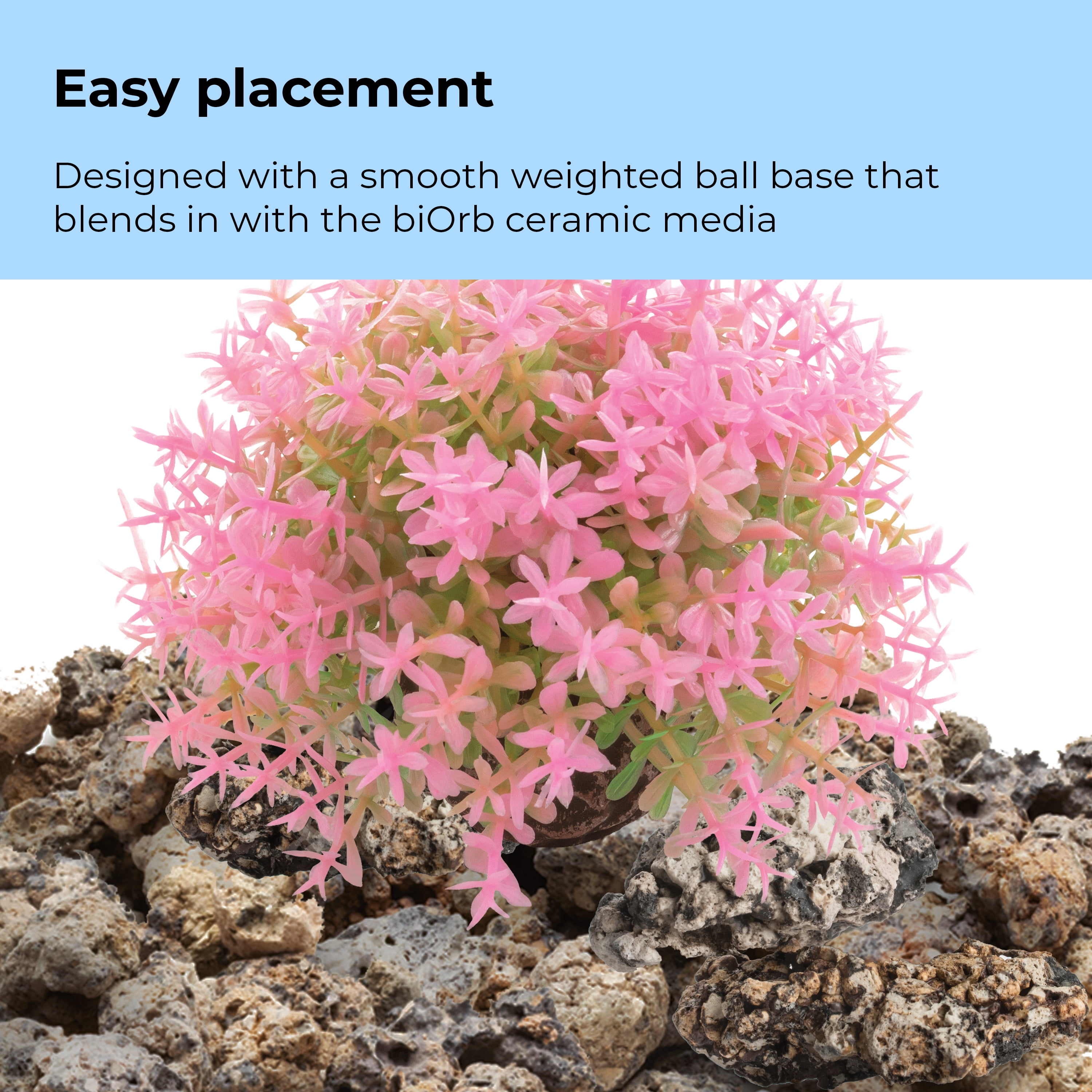 biOrb Pink Flower Ball - Small Aquarium Plant Decoration