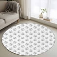 thumbnail image 2 of Khaki Floral Round Area Rugs 3 ft, Country Light Kaki Wildflowers Plant Washable Small Area Rug with Non-Slip Sturdy Edge Binding Round Front Door Mat Floor Carpet for Entryway, 2 of 9