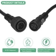 thumbnail image 2 of Uxcell 2-Pack Cable de Extensión a Prueba de Agua, Cable de 5 Pines de 3.28 Ft/1m con Conectores Masculinos y Femeninos IP67 para Focos [Negro], 2 of 7