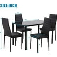thumbnail image 2 of Dining Table Set Glass Dining Room Table Set for Small Spaces Kitchen Table and Chairs for 4 Table with Chairs Home Furniture Rectangular Modern (Black), 2 of 7