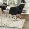 thumbnail image 4 of Modway Pyramid Modern Style Wood Dining Armchair, Black Finish, 4 of 5