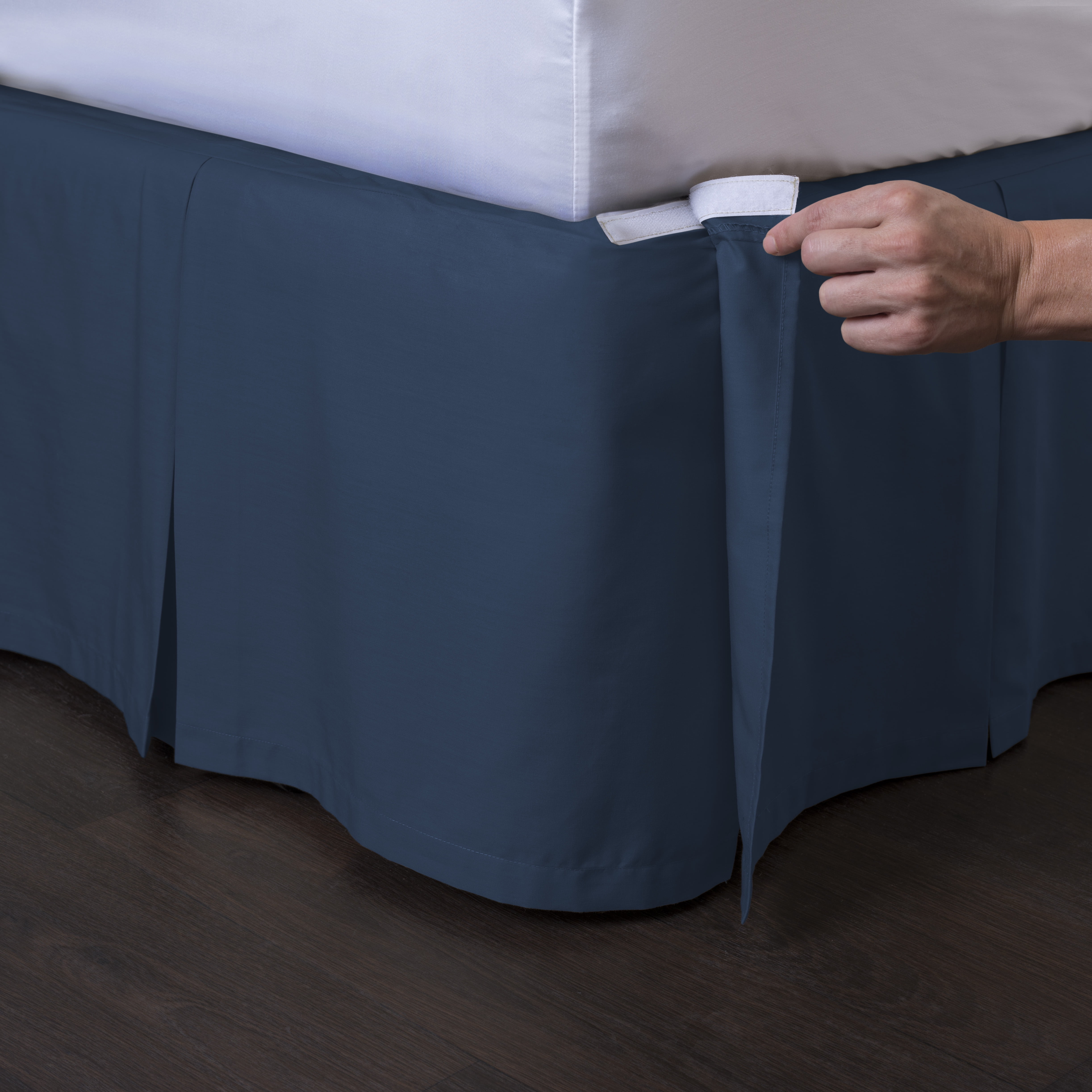 Ashton Detachable Bedskirt King Size Navy 14 Drop Easy On Off Pleated Bed Skirt Com Ashton Detachable Bedskirt King Size, Bedskirts For King Size Bed