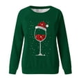 thumbnail image 4 of Uoodti Womens Long Sleeve Plus Size Gift Crewneck Sweatshirts Ugly Christmas Sweater Women Funny Red Wine Glass Shirts Pullover, 4 of 4