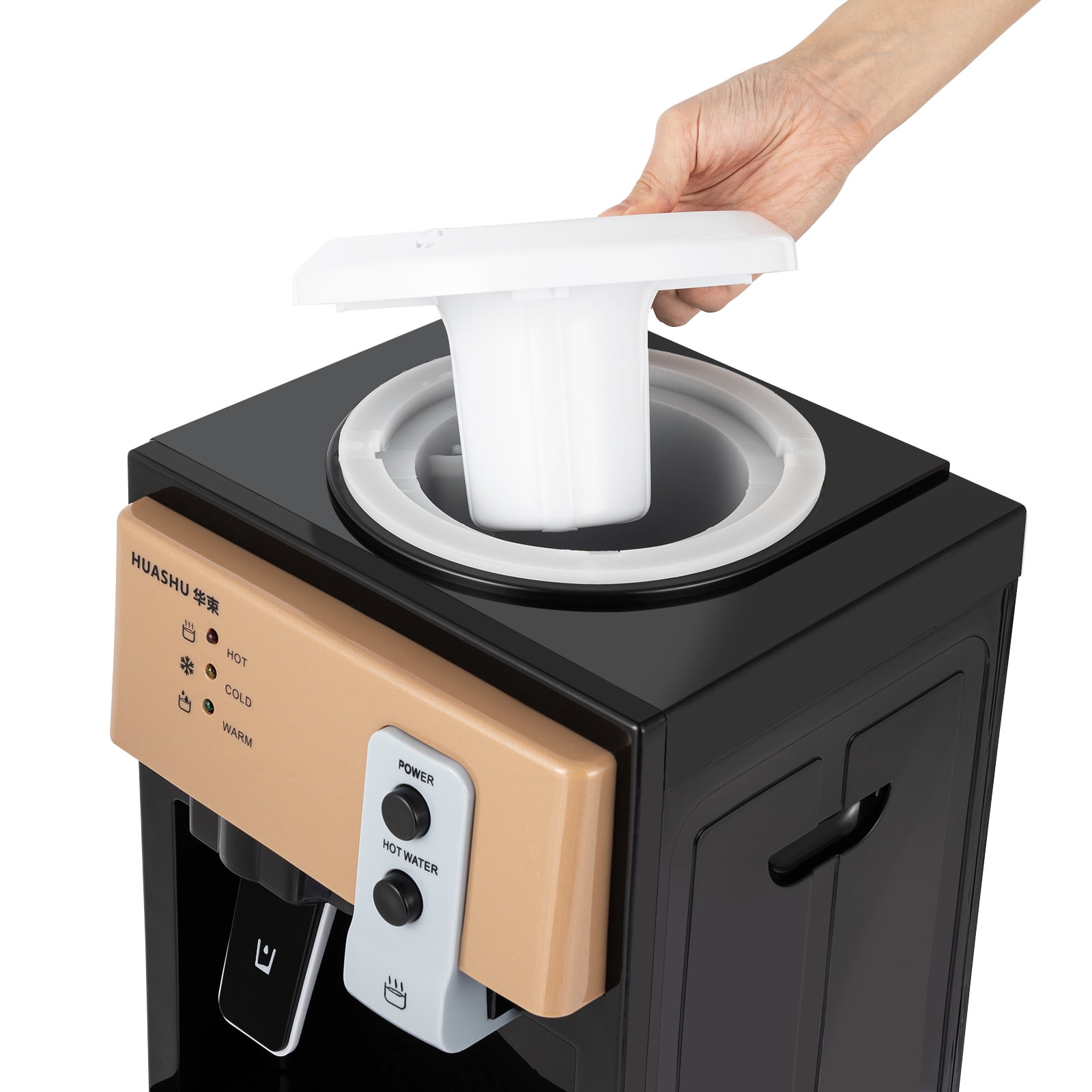 3-in-1 Water Cooler Dispenser for Hot, Cold, and Warm Water, 304 Stainless Steel Inner Tank, User-Friendly with Detachable Drip Tray and Barrel Seat, Efficient and Safe for Home
