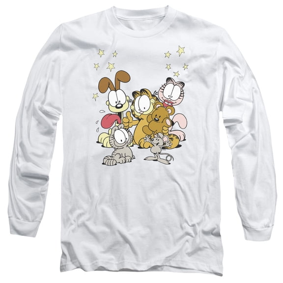 Garfield Friends Are Best Long Sleeve Adult 18/1 T-Shirt White
