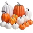 thumbnail image 3 of 7Pcs Artificial Pumpkins Fall Decoration Assorted Faux Pumpkin Cute Foam Pumpkins for Home Outside Halloween Decorating (Pink), 3 of 8