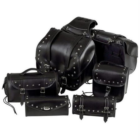 Diamond Plate LUMSADDLE6 Diamond Plate 6pc Heavy-Duty Waterproof PVC Motorcycle Bag Set