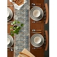 thumbnail image 2 of Ldtrchee Country Rustic Art, Table Runner 70 Inches, Gradual Brown Abstract Geometric Flower Bed Runner Dresser Scarves Tabletop for Indoor Outdoor Parties/Ceremony/Banquet, 13" x 70", 2 of 8