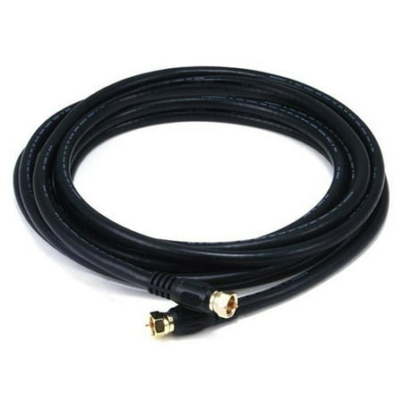 Monoprice 12ft RG6 (18AWG) 75Ohm, Quad Shield, CL2 Coaxial Cable with F Type Connector -