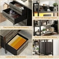 thumbnail image 6 of iSunirm L Shaped Gaming Desk with Storage, Computer Gaming Desk with LED Lights & Hutch, Reversible Computer Desk with Power Outlet, Corner Desk with Drawers, Shelves for Home, Black Oak, 6 of 8